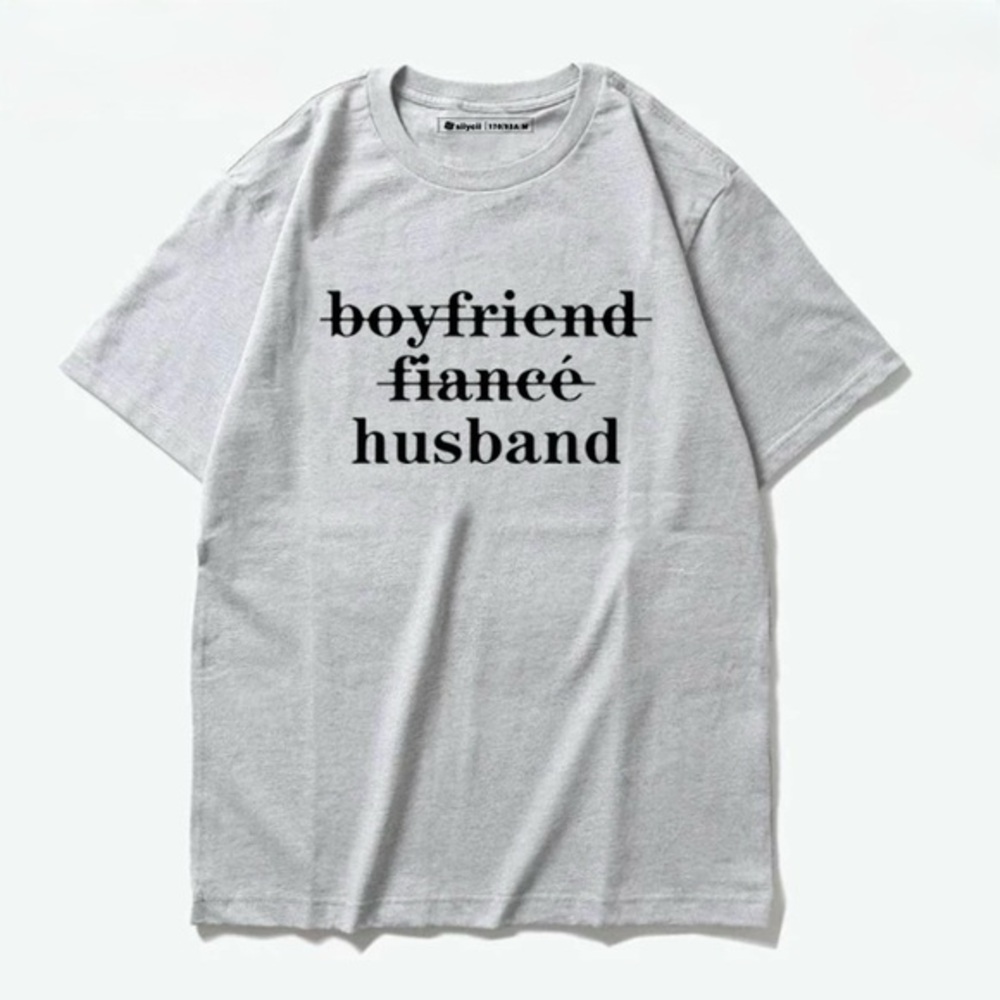 Funny Gray‎ “Husband” Tee Boyfriend Fiancé Crossed Out US Size S Graphic tee new